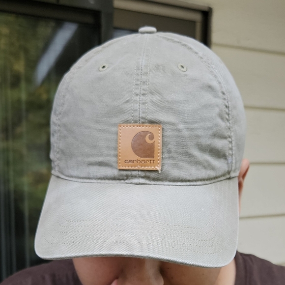 Carhartt Other - Carhartt Gray Cap with Leather Logo Patch